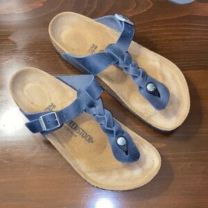 Birkenstock Navy Sandals with Braided Straps